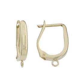 14ky 12x15mm u-leverback earring with open ring