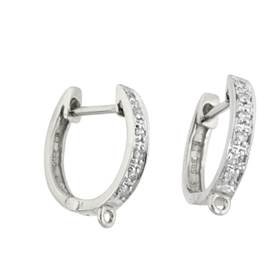14kw 11mm/r 6pts/12pcs diamond euro leverback with closed ring