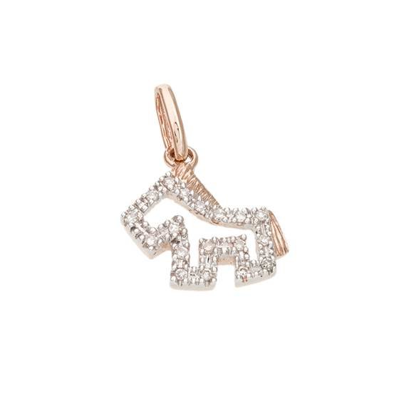 14kr 10mm 18dia.7pts horse charm