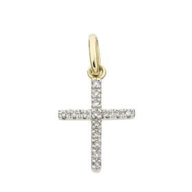 14ky 15mm 6pts/15pcs.dia. cross charm style b