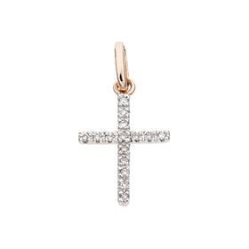 14kr 15mm 6pts/15pcs.dia. cross charm style b