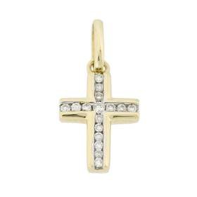 14ky 10mm 9pts/11pcs.dia. cross charm style a