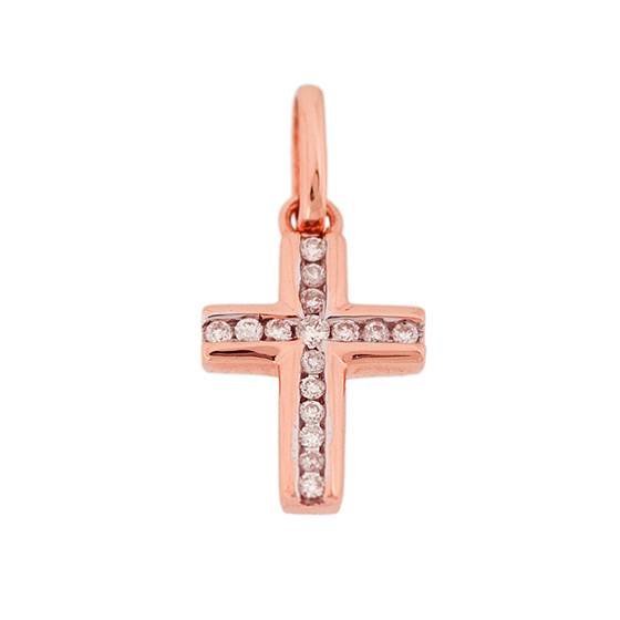 14kr 13mm 9pts/16pcs.dia. cross charm style a