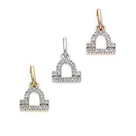 14K Diamond Libra Charms