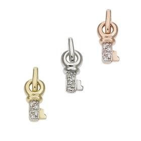 14K Diamond Key Charms