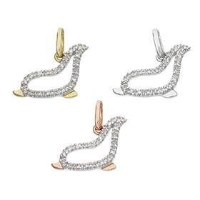 14K Diamond Seal Charms