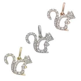 14K Diamond Squirrel Charms