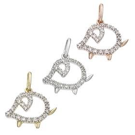 14K Diamond Pig Charms
