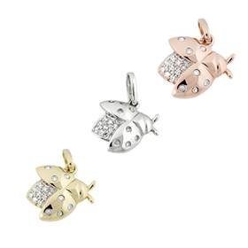 14K Diamond Cicadas Charms