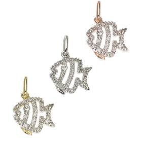 14K Diamond Angelfish Charm