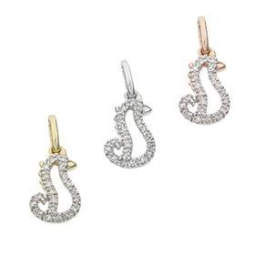 14K Diamond Seahorse Charms