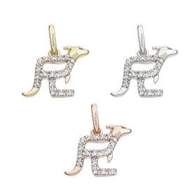 14K Diamond Kangaroo Charms