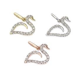 14K Diamond Duck Charms