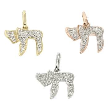 14K Diamond Chai Charms