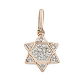 14kr 10mm 5pts/13pcs jewish star charm style b
