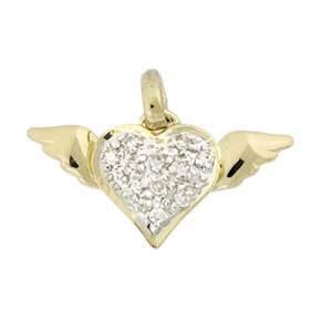 14ky 8mm 5pts/11pcs heart charm