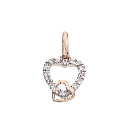 14kr 10mm 6pts/15pcs heart charm style d