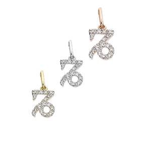 14K Diamond Capricorn Charms