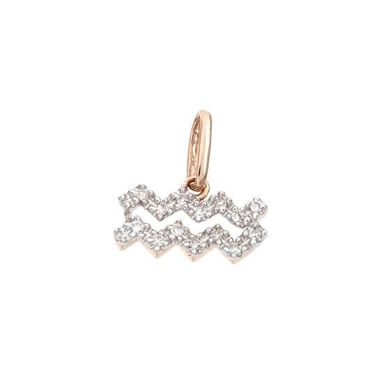 14kr 11mm 6pts/14pcs aquarius charm