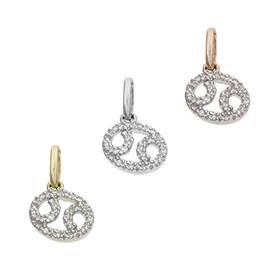 14K Diamond Cancer Charms