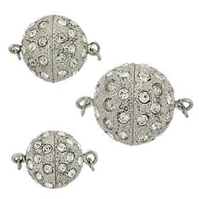 BASE METAL RHINESTONES ROUND CLASPS 28609-BM