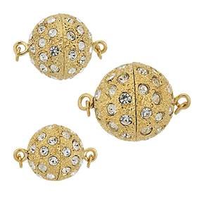 BASE METAL RHINESTONES ROUND CLASPS 28609-BM