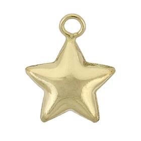 gold filled 9mm puffy star charm