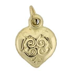 14ky 9mm fancy heart charm