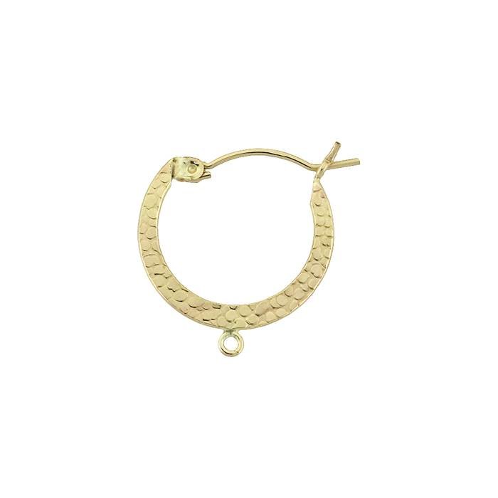 Gold Filled 19mm Hammer Hoop Earring 3 Ring