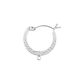 ss 19mm/1r textured hoop click earring with ring