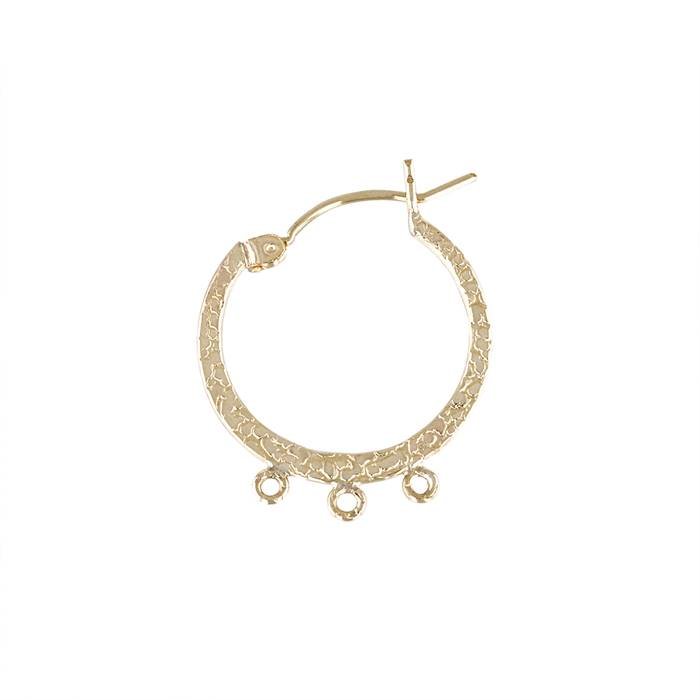 gf 19mm/3r textured hoop click earring with ring