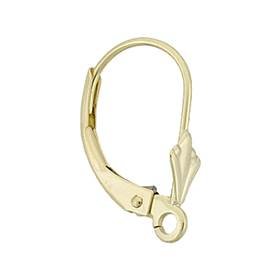 14ky tulip leverback earring