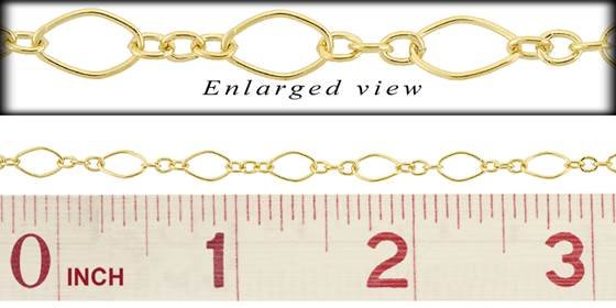 gf 3.8mm chain width oval long and short chain