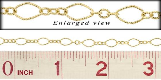 gf 3.8mm chain width twisted oval long and short chain