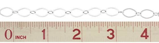ss 11x7mm flat oval long and short chain