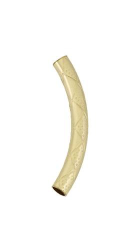 gold filled 3x25mm diamond pattern curve tube spacer