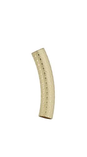 gold filled 4x20mm seamed textured curve tube spacer