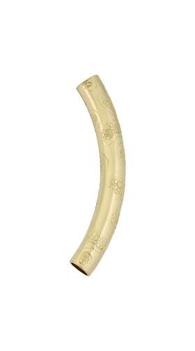 gold filled 3x25mm seamed pattern curve tube spacer