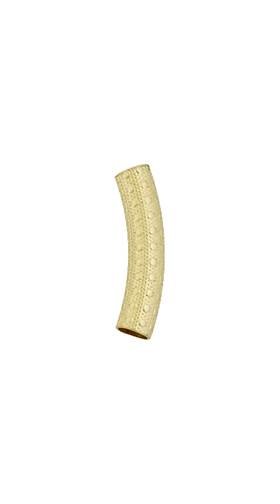 gold filled 3x15mm textured curve tube spacer