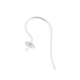 ss 4mm pearl cup earwire earring