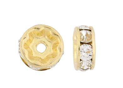 5mm gold plated crystal round rondelle