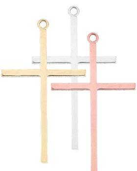 14K 30mm Cross Charm