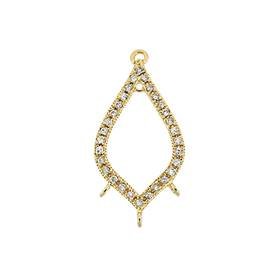 vermeil 25x13mm cubic zirconia pear centerpiece