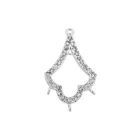 24x14mm rhodium plated cubic zirconia bell centerpiece