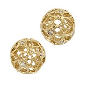 10mm cubic zirconia filigree round bead