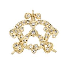 vermeil 20mm cubic zirconia filigree centerpiece