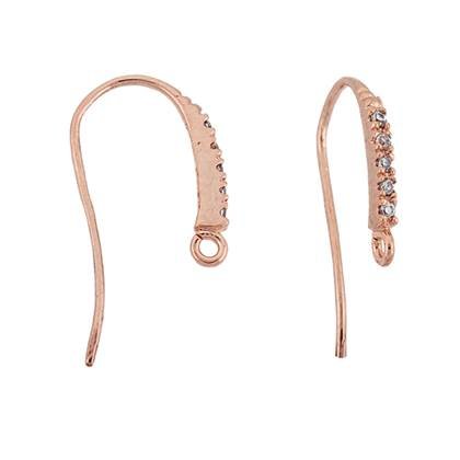 rose gold vermeil 5 cubic zirconia earwire earring