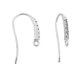 rhodium sterling silver rhodium plated 5 cubic zirconia earwire earring