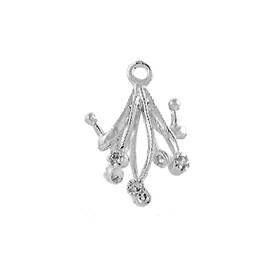 6mm rhodium plated cubic zirconia filigree bail