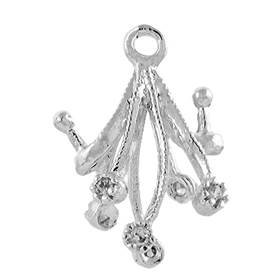 10mm rhodium plated cubic zirconia filigree bail